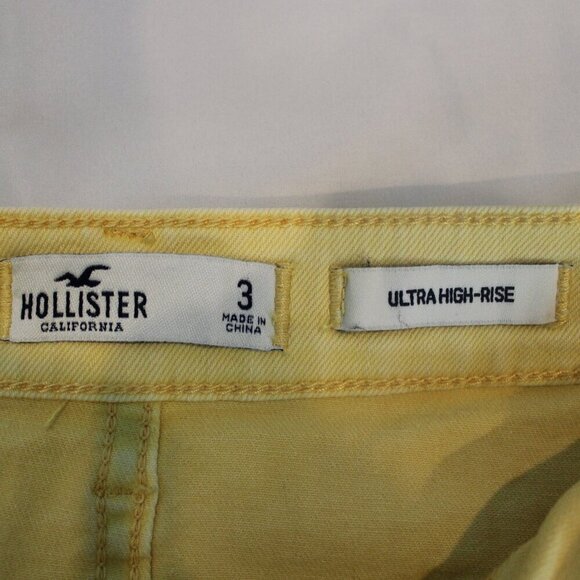Hollister Ultra High Rise Yellow Denim Mini Skirt - Picture 2 of 6